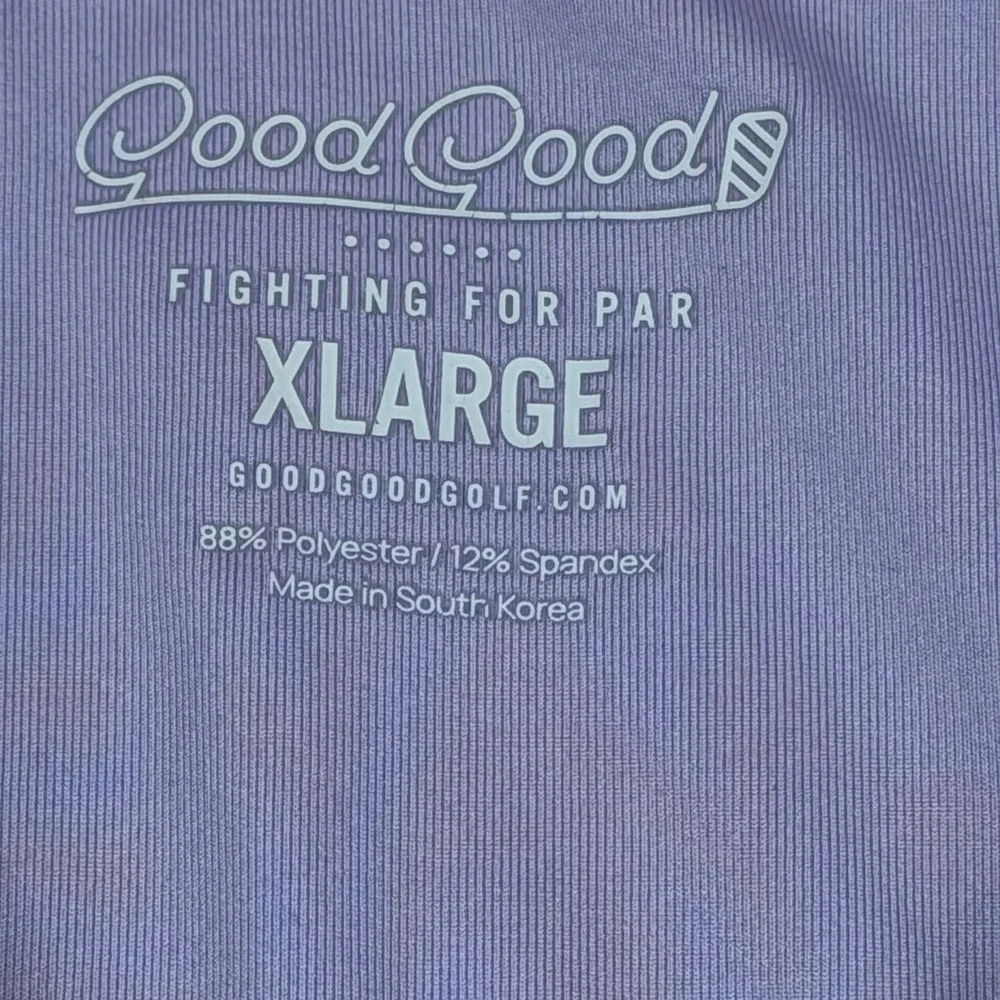 Good Good Polo Shirt Mens XL Purple Diagonal Stripe Golf Performance Stretch